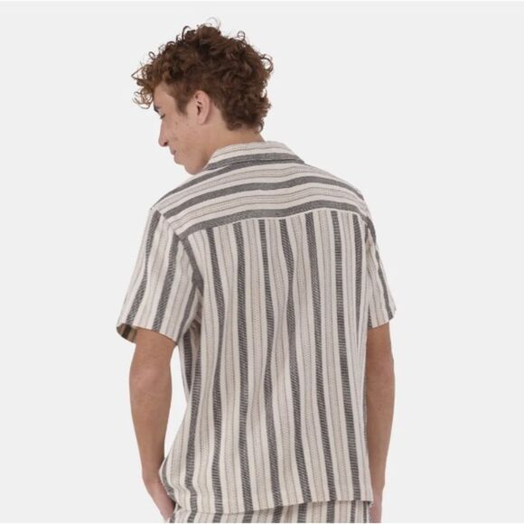 Men’s Textured Fabric Button Front Short Sleeve Shirt Size 3XL - Picture 7 of 7